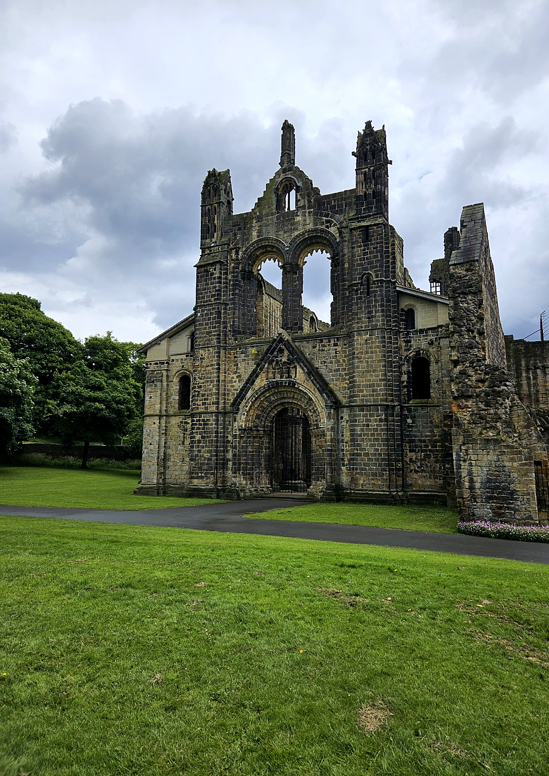 Abbey ruins and green grounds